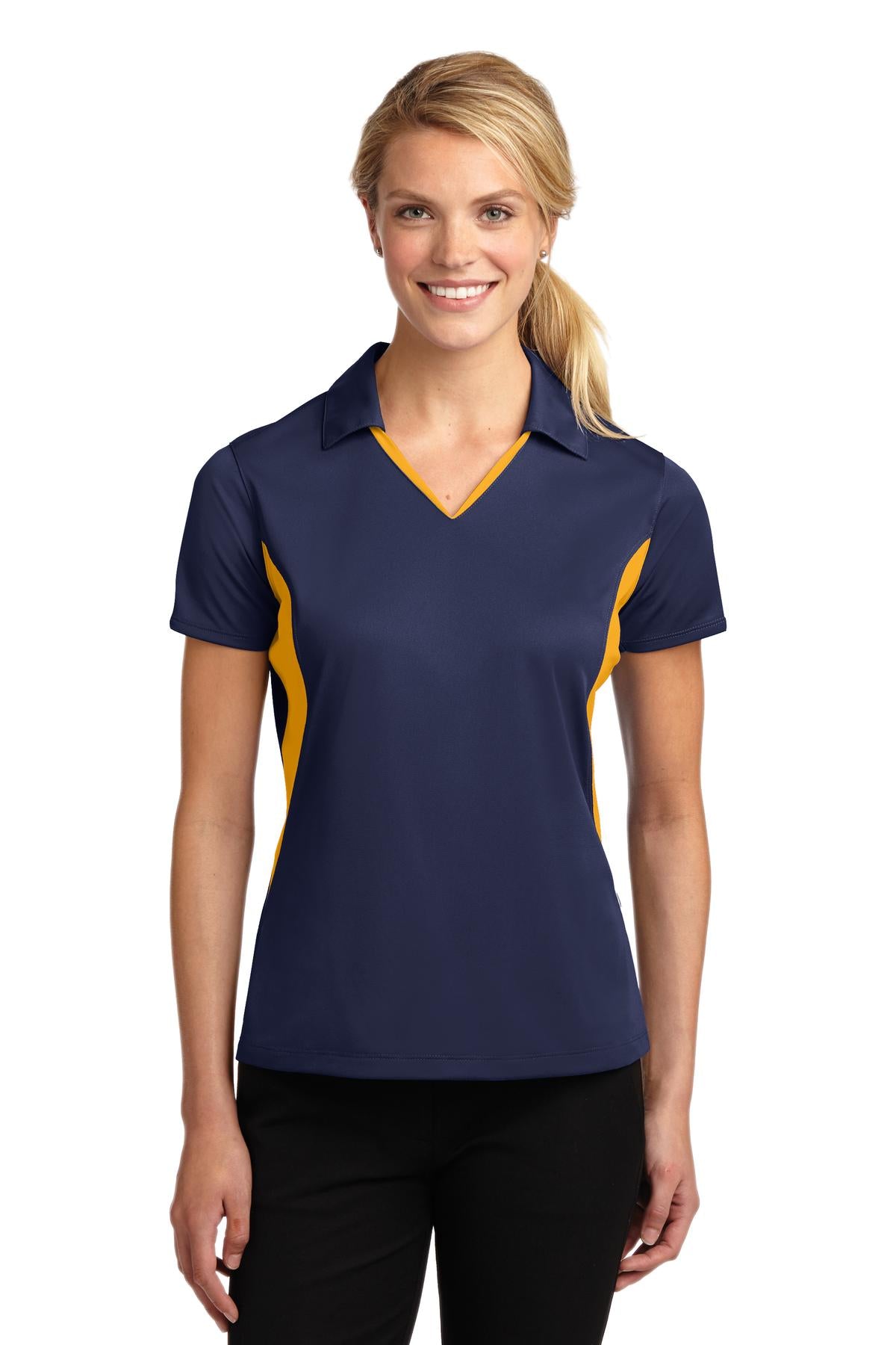 Sport-Tek ® Women's Side Blocked Micropique Sport-Wick ® Polo. LST655