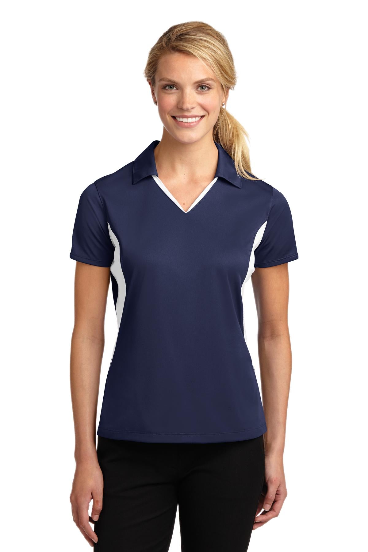 Sport-Tek ® Women's Side Blocked Micropique Sport-Wick ® Polo. LST655