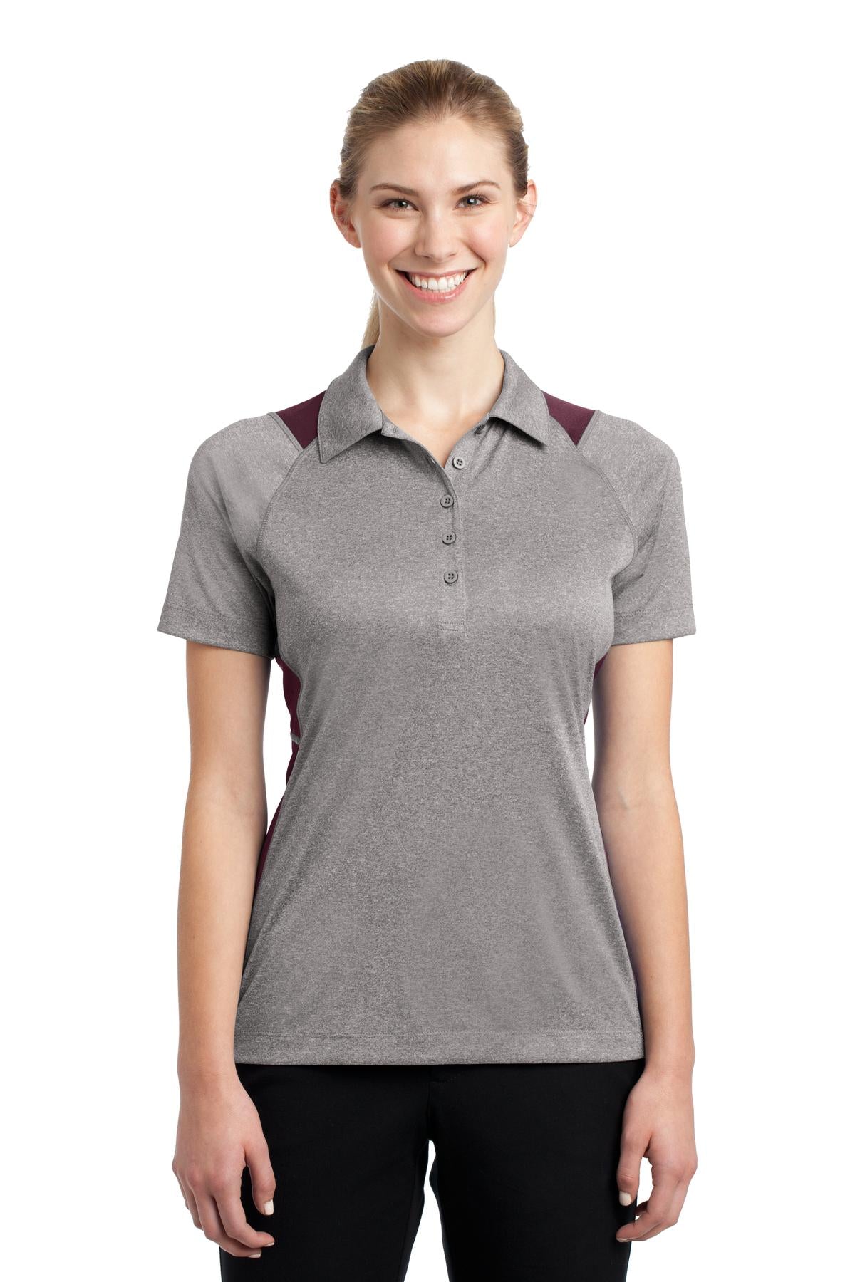 Sport-Tek ® Women's Heather Colorblock Contender ™ Polo. LST665