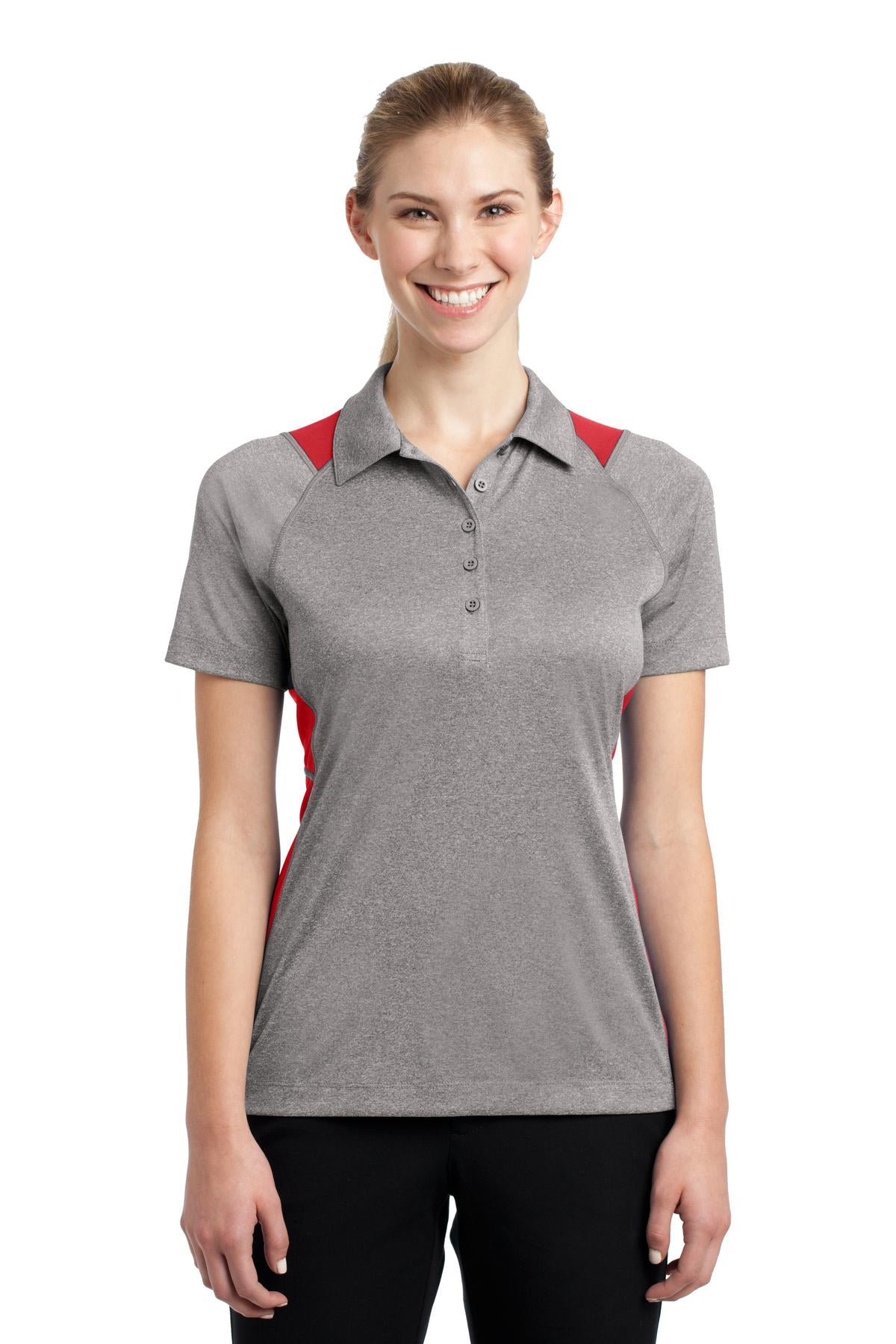 Sport-Tek ® Women's Heather Colorblock Contender ™ Polo. LST665