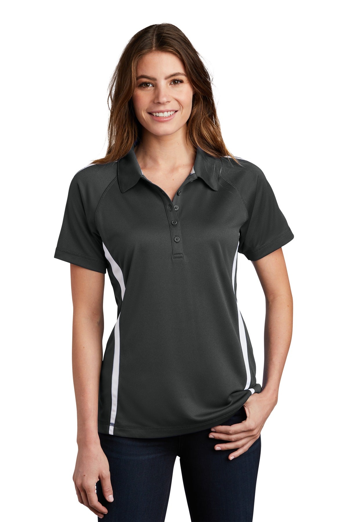 Sport-Tek ® Women's PosiCharge ® Micro-Mesh Colorblock Polo. LST685