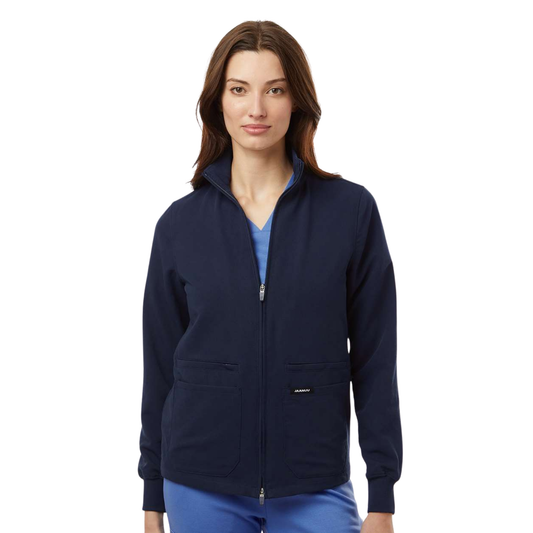 Women's Ceri Essential Full-Zip 6-Pocket Scrub Jacket - Custom Embroidery