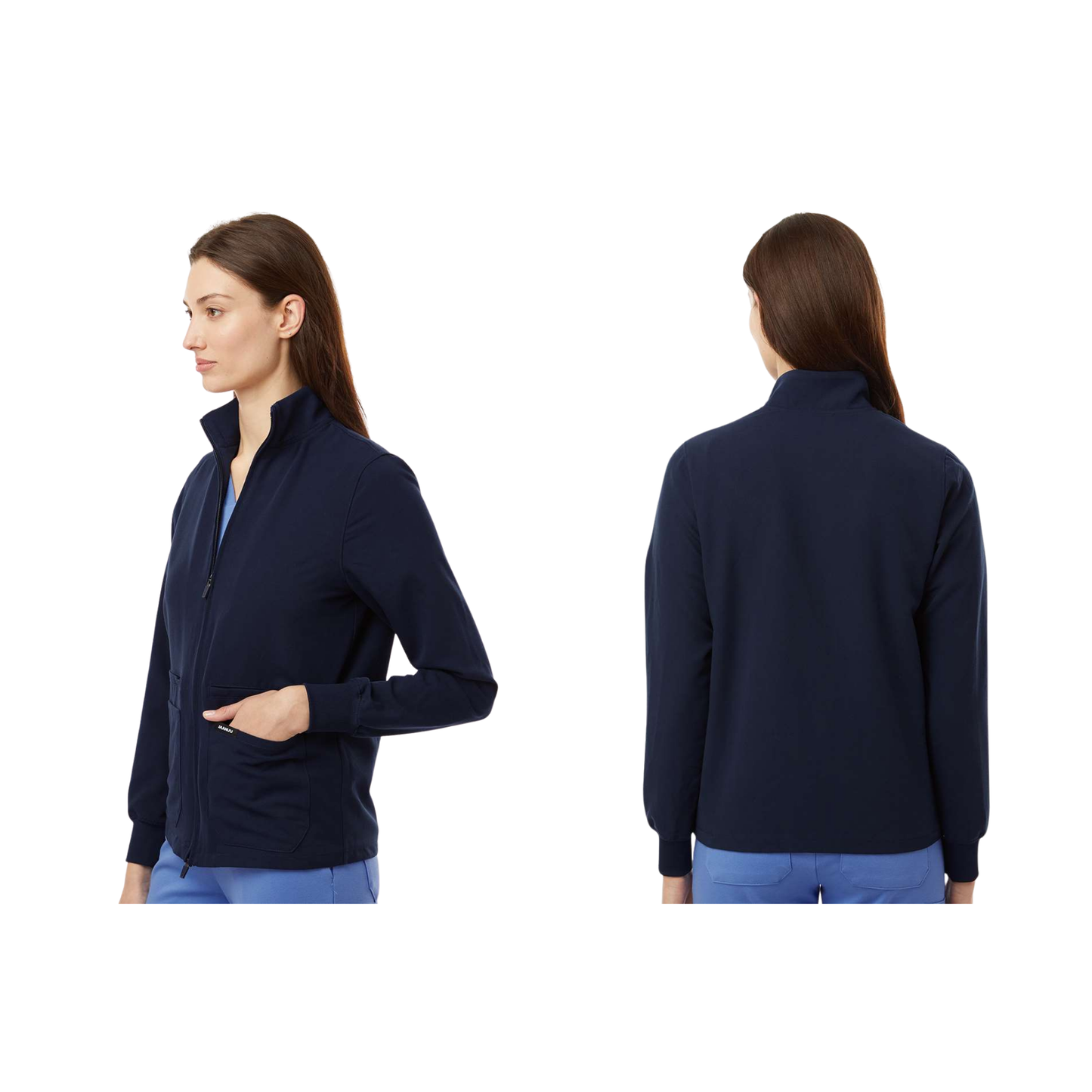 Women's Ceri Essential Full-Zip 6-Pocket Scrub Jacket - Custom Embroidery